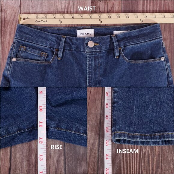 Frame Womens Size 31X33 Le Mini Boot Somerland Denim Jeans - Picture 15 of 15